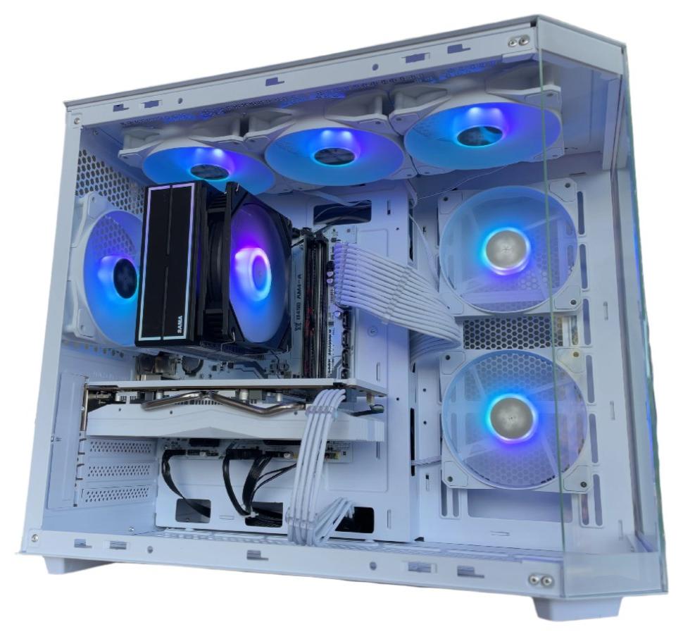 Xigmatek Cubi M Blanc (6 ventilateurs ARGB avec modes d'éclairages avec télécommande)