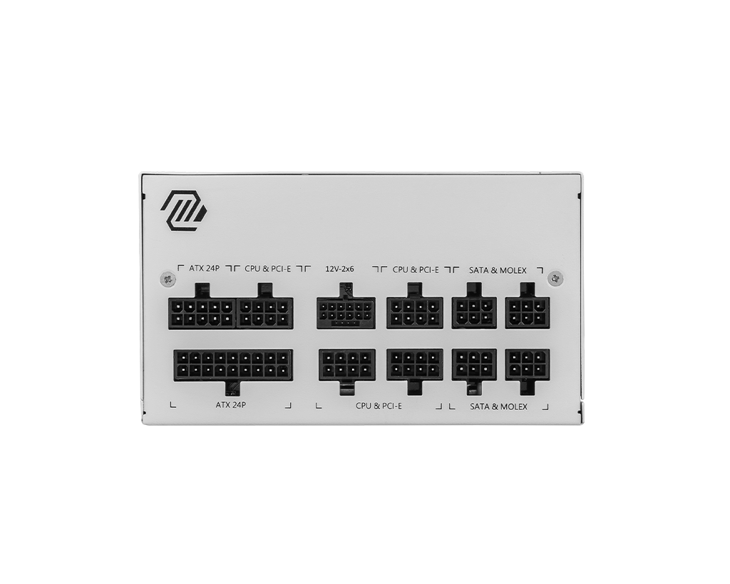 Alimentation MSI Mag A850GL PCIe5 Blanc, 850W 80 plus Gold