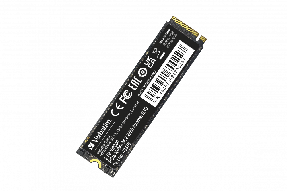 M.2 NVMe SSD 1To Verbatim VI3000 vitesse d'écriture/ de lecture jusqu'à 3100mo/s