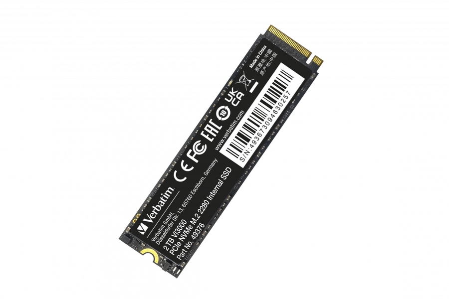 M.2 NVMe SSD 1To Verbatim VI3000 vitesse d'écriture/ de lecture jusqu'à 3100mo/s