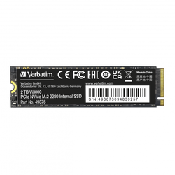 M.2 NVMe SSD 1To Verbatim VI3000 vitesse d'écriture/ de lecture jusqu'à 3100mo/s