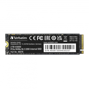 M.2 NVMe SSD 1To Verbatim VI3000 vitesse d'écriture/ de lecture jusqu'à 3100mo/s