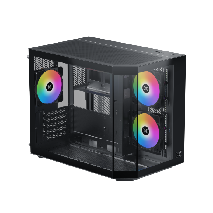 Boîtier Xigmatek Cubi M Noir - plusieurs modes d'éclairages + Télécommande