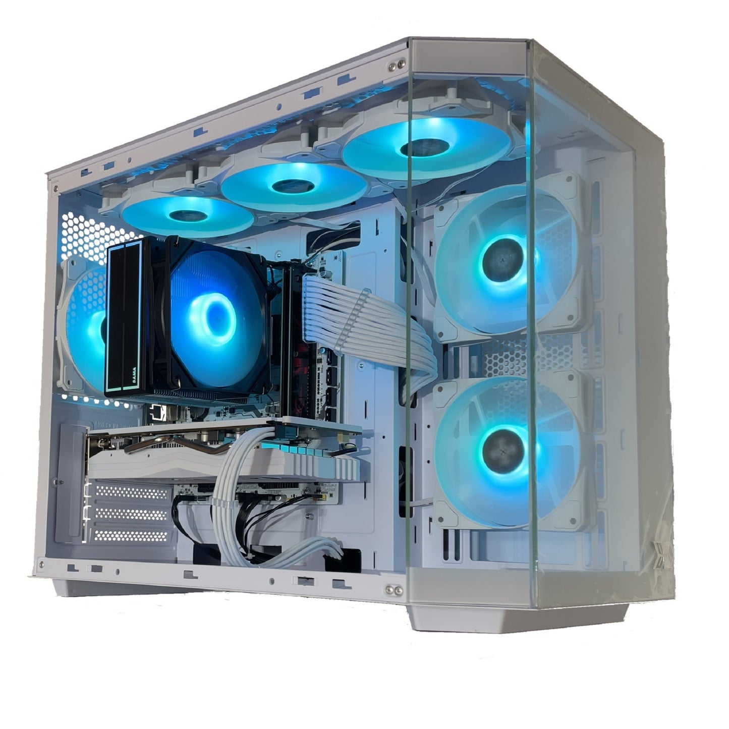 Xigmatek Cubi M Blanc (6 ventilateurs ARGB avec modes d'éclairages avec télécommande)