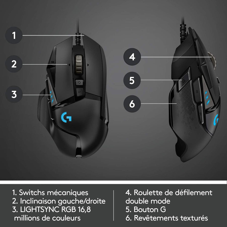 Souris filaire Gamer Logitech G502 Hero