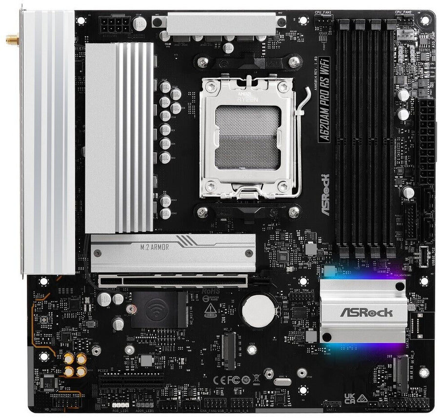 Carte mère AM5 ASRock A620AM Pro RS WiFi (WiFi + Bluetooth inclus)