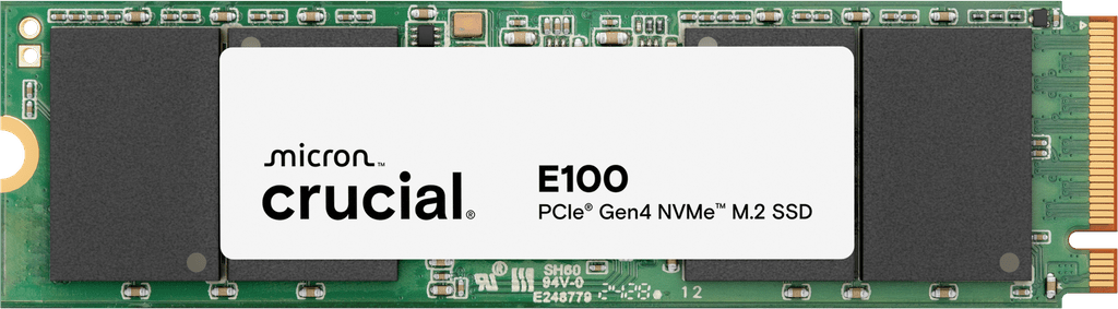 M.2 NVMe SSD 480Go Crucial E100 vitesse d'écriture/ de lecture jusqu'à 5000mo/s