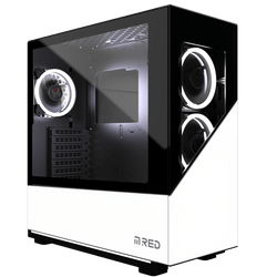 Boîtier M.RED Elite White Rainbow - plusieurs modes d'éclairages + Télécommande